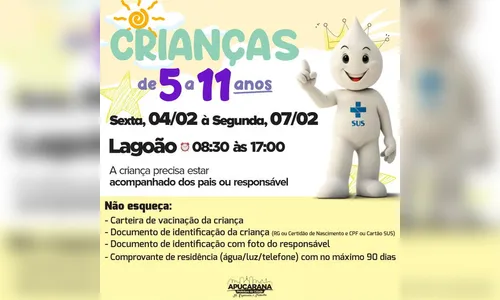 Apucarana anuncia vacinação para crianças de 5 a 11 anos
