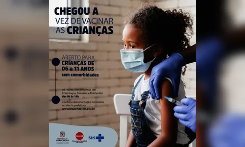 Arapongas vacina crianças de 6 e 7 anos sem comorbidades