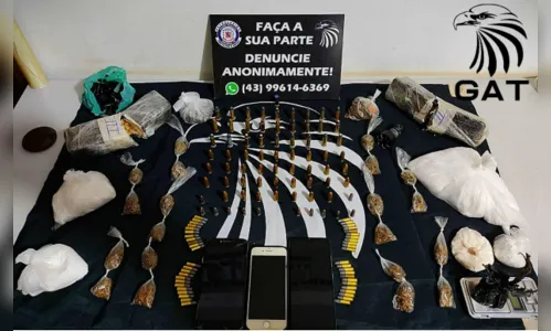 Drogas e munições são apreendidas com trio em Arapongas