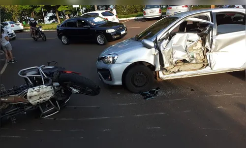 Motociclista fica ferido após acidente no Jaboti