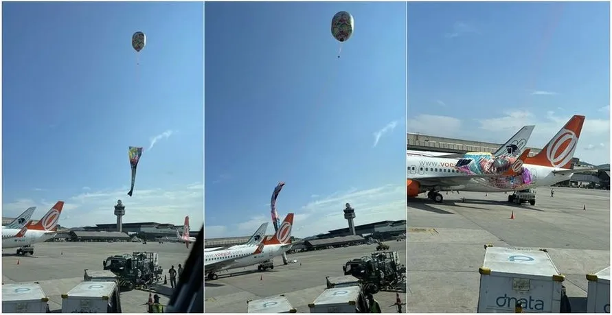 Balão cai no aeroporto de Guarulhos e suspende atividades
