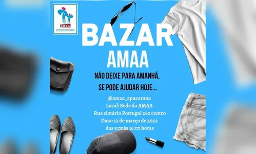 Amaa realiza bazar beneficente no sábado (12) em Apucarana