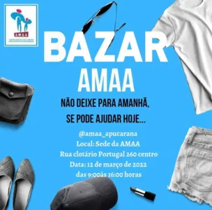 Amaa realiza bazar beneficente no sábado (12) em Apucarana