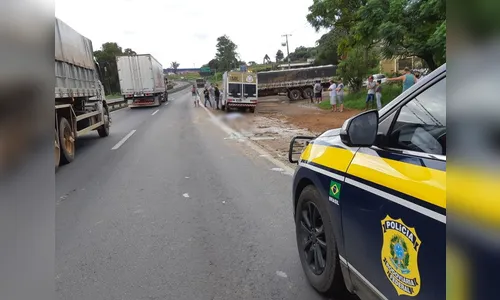 Homem morre atropelado por caminhão na BR-376