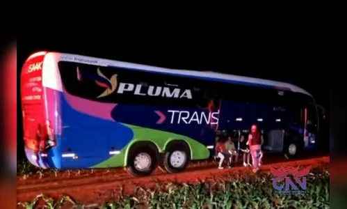 Ônibus com passageiros é assaltado por quadrilha fortemente armada