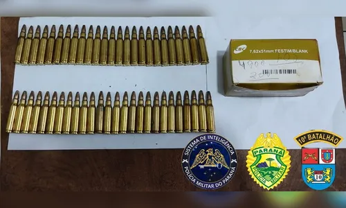 PM apreende munições das Forças Armadas em Apucarana