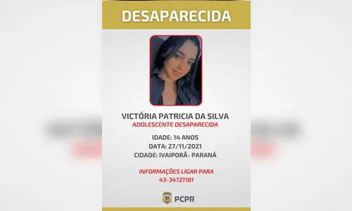 PCPR divulga foto de adolescente desaparecida em Ivaiporã
