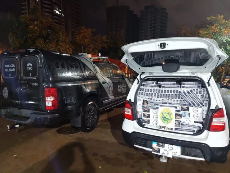 BPFron apreende carro carregado com cigarros contrabandeados