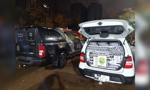 BPFron apreende carro carregado com cigarros contrabandeados