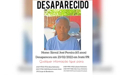 Homem doente, desaparecido em Ivaté, pode estar em Apucarana