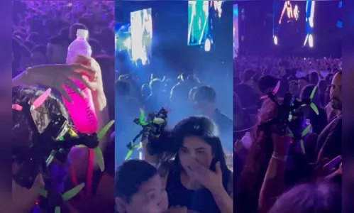 Drone cai em mulher durante show do Luan Santana