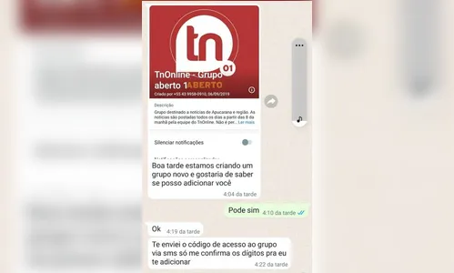 Golpista usa grupos do TNOnline e tenta enganar leitores