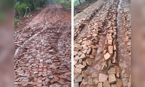 Grandes Rios registra boletim após danos em obra de calçamento