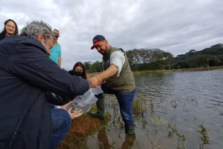 500 mil peixes foram soltos neste sábado (28) pelo programa Rio Vivo