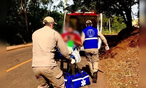 Acidente de moto deixa jovem ferido na estrada do Rio Bom