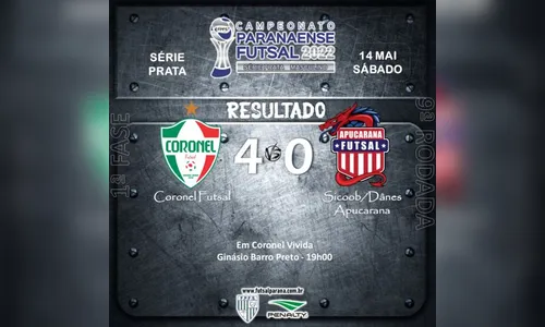 Apucarana Futsal é derrotado em Coronel Vivida