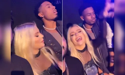 Luísa Sonza e Paulo André curtem show de Thiaguinho juntos