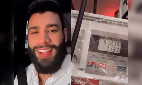 'Mais fácil andar a pé', diz Gusttavo Lima após abastecer