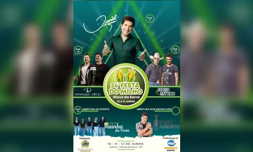 Mauá da Serra divulga programação da 24ª Festa do Milho