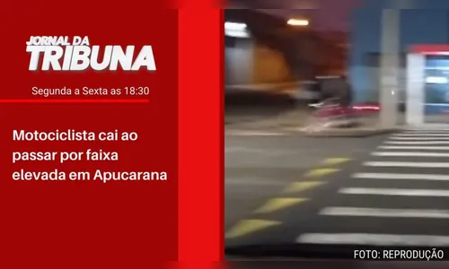 Motociclista cai ao passar por faixa elevada em Apucarana