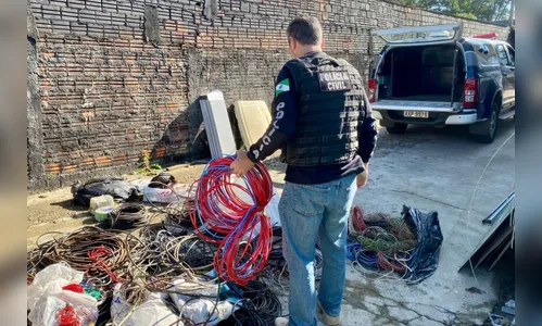 PCPR e GM apreendem 400 quilos de fios de cobre