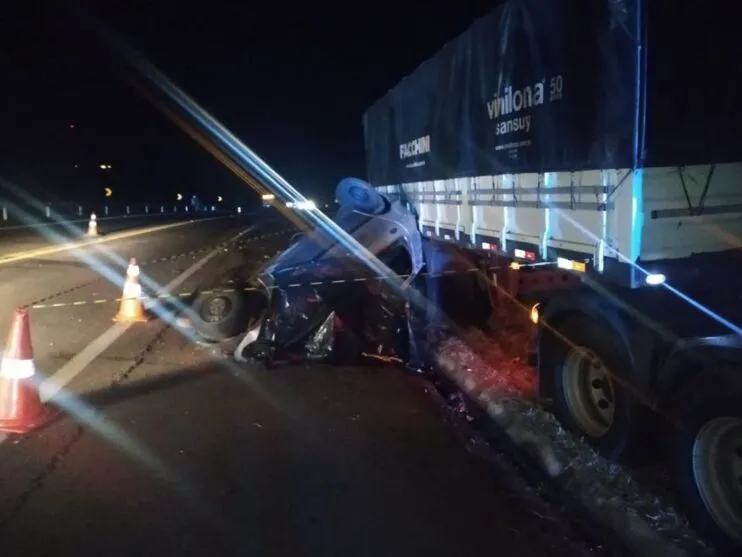 O acidente foi na altura do no KM 473 da BR-277, em Nova Laranjeiras