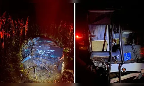 Homem morre após acidente entre carro e ônibus na PR-364