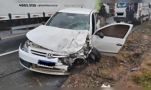 Colisão entre veículos na Serra do Cadeado deixa um ferido