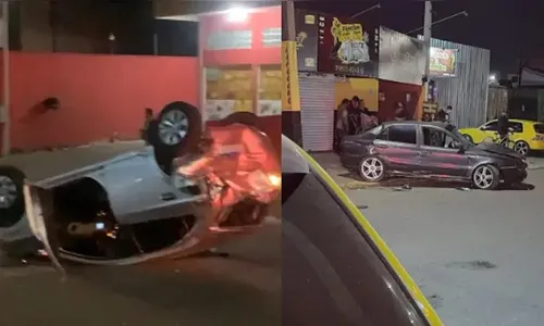 Motorista atropela três pessoas e colide contra poste ao fugir da PM