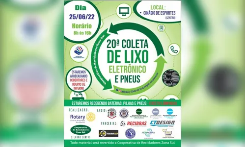 Arapongas realiza a 20ª coleta de lixo eletrônico e pneus; saiba mais