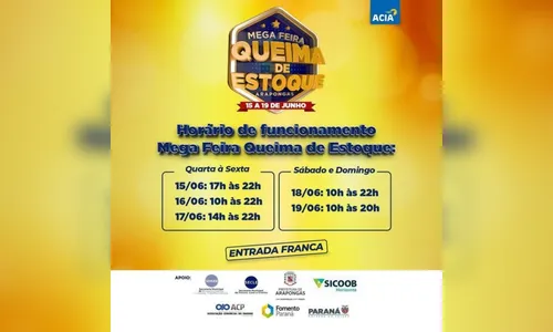 MegaFeira de Arapongas começa nesta quarta-feira (15); saiba mais