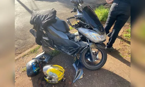 Acidente entre carro e moto deixa mulher ferida em Apucarana