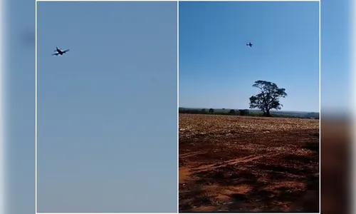 Vídeo mostra FAB interceptando avião com mais de 600 kg de cocaína