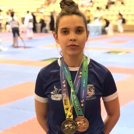 A jovem conquistou a terceira colocação no Kumite individual e  quarto lugar no Kata individual