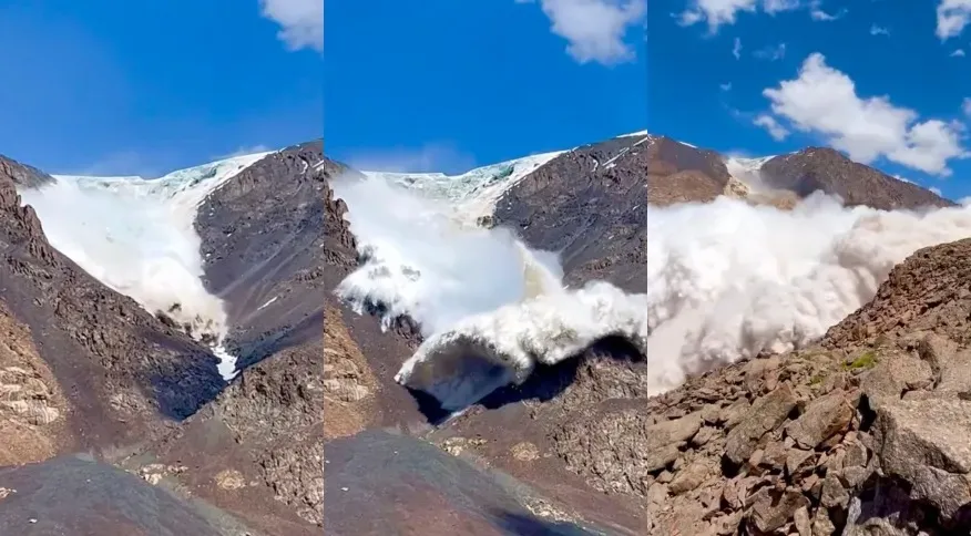 Imagens da avalanche foram divulgas na web e impressionam