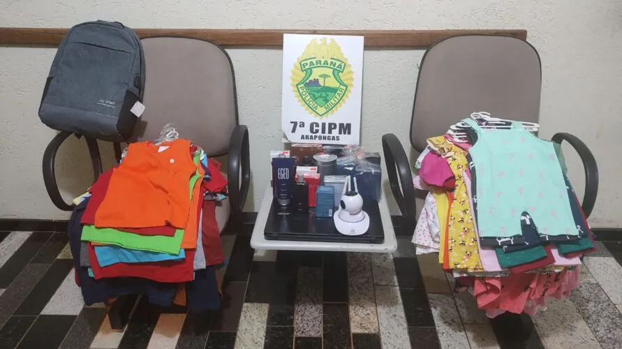 Os produtos furtados na loja em Sabáudia foram recuperados pela 7a CIPM