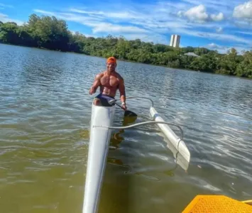 Giovane Vieira durante treinamento em Londrina