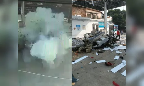 Vídeo: carro explode em posto de combustíveis e deixa feridos