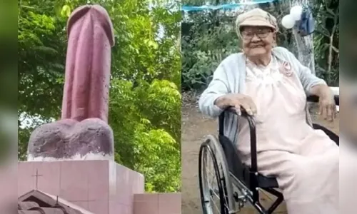 Mulher é enterrada em túmulo com pênis gigante de 300 quilos
