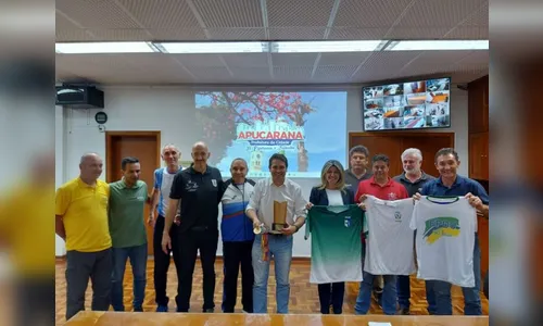 Prefeito de Apucarana recepciona dirigentes da Paraná Esporte