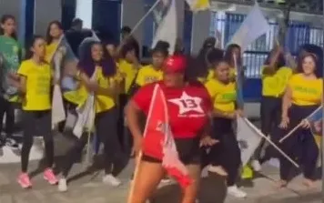 As imagens foram feitas em frente aos estúdios da TVE, emissora baiana onde ocorria um debate