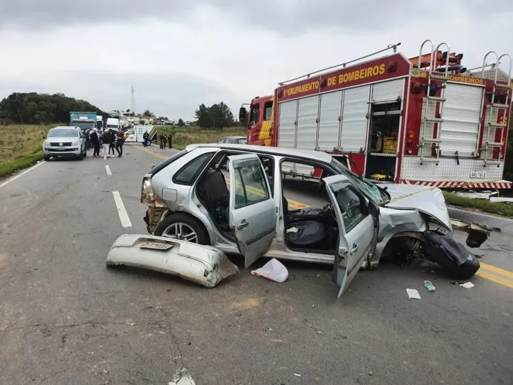 Acidente no Contorno Norte de Curitiba, registrado nesta terça-feira (27)