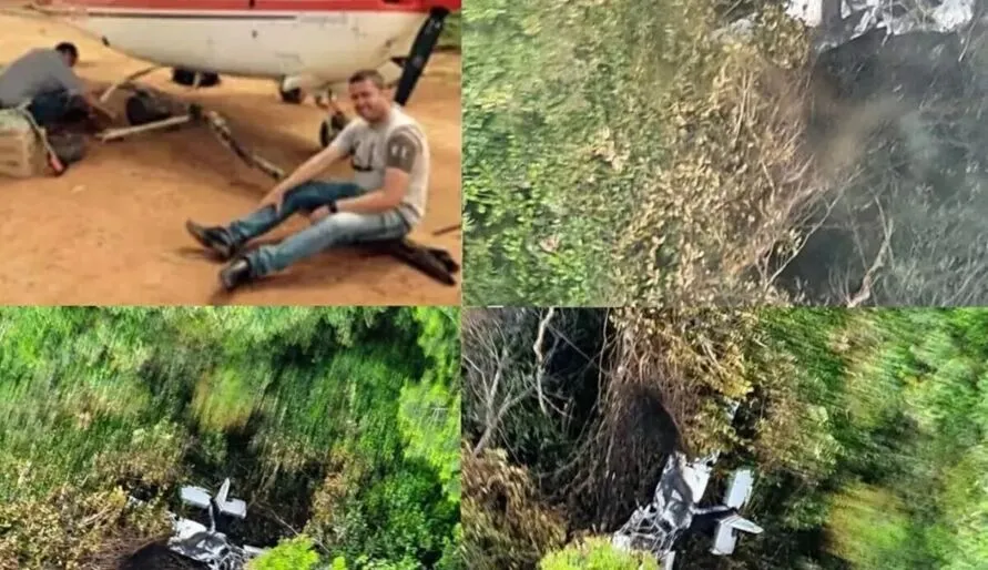 O avião privado que ele pilotava caiu no meio de uma floresta em Roraima (RR)