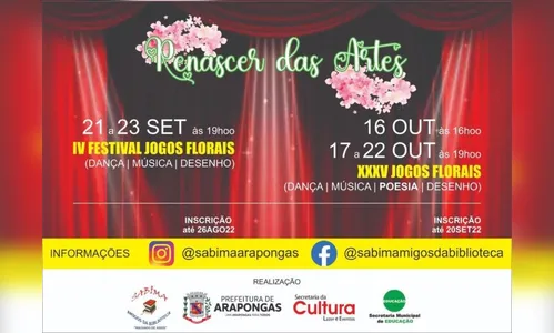Festival Jogos Florais de Arapongas terá participação de 710 alunos