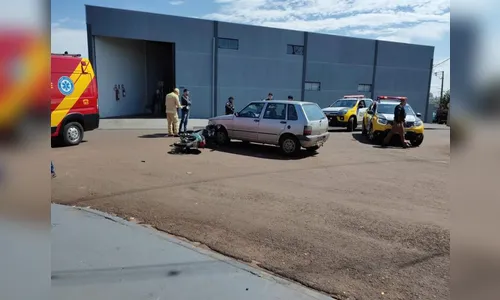 Motociclista fica ferida em acidente de trânsito, em Ivaiporã