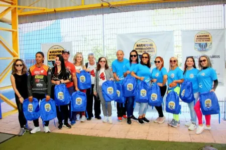 Atletas da equipe Pé Vermelho em Foz do Iguaçu