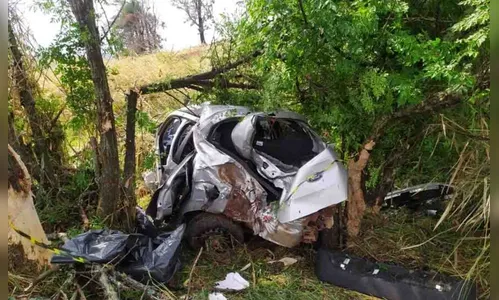 Ford Ka bate contra árvore na PR-518 e mata motorista de 18 anos