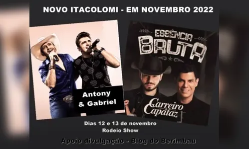 Aniversário de Novo Itacolomi conta com shows sertanejos; confira