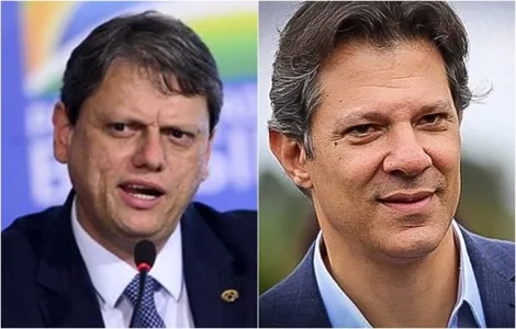 Tarcísio tem 42,59% dos votos válidos e Haddad tem 35,46% dos votos válidos