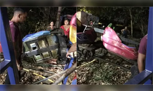 Vagão descarrila em parque de diversão e deixa feridos